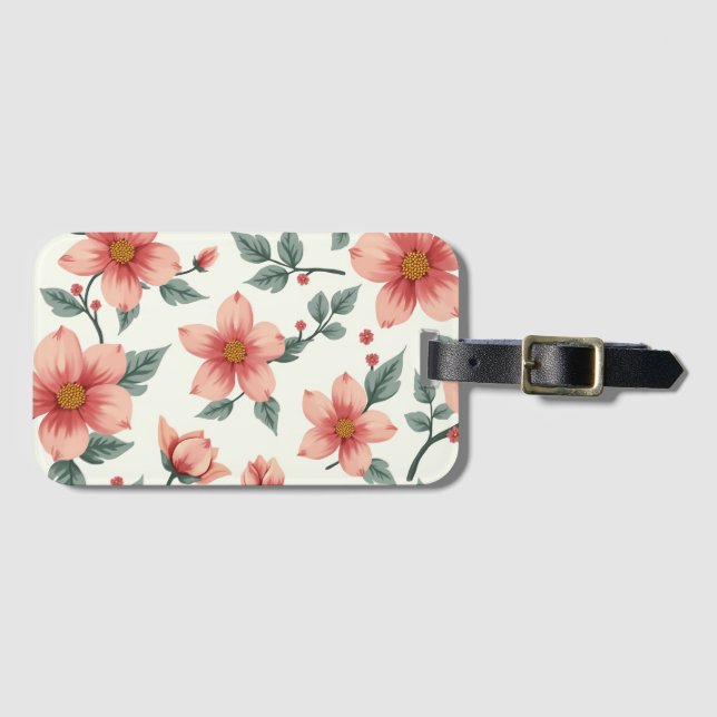 Flower pattern luggage tag (Front Horizontal)