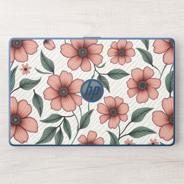 Flower pattern notebook sticker HP laptop skin (Front)