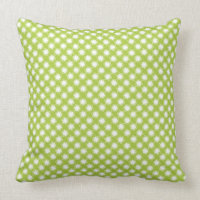 Flower Pattern on Green Throw Pillow