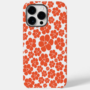 Flower Pattern - Orange and White Case-Mate iPhone 14 Pro Max Case