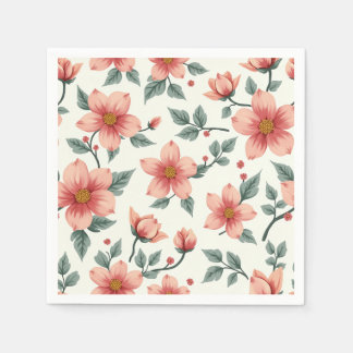 Flower pattern paper napkin