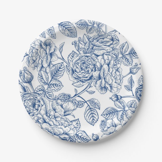 Flower pattern paper plates (Front)