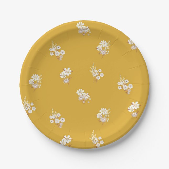 Flower pattern paper plates (Front)
