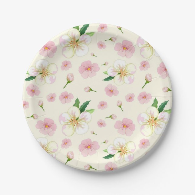 Flower pattern paper plates (Front)