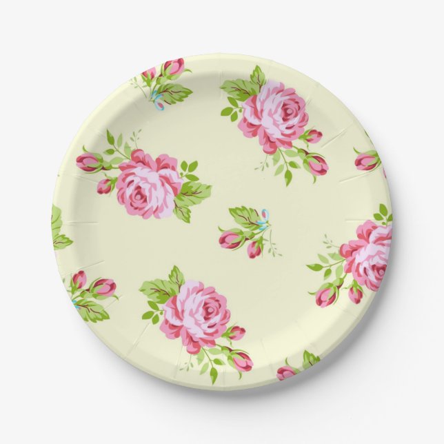 Flower pattern paper plates (Front)