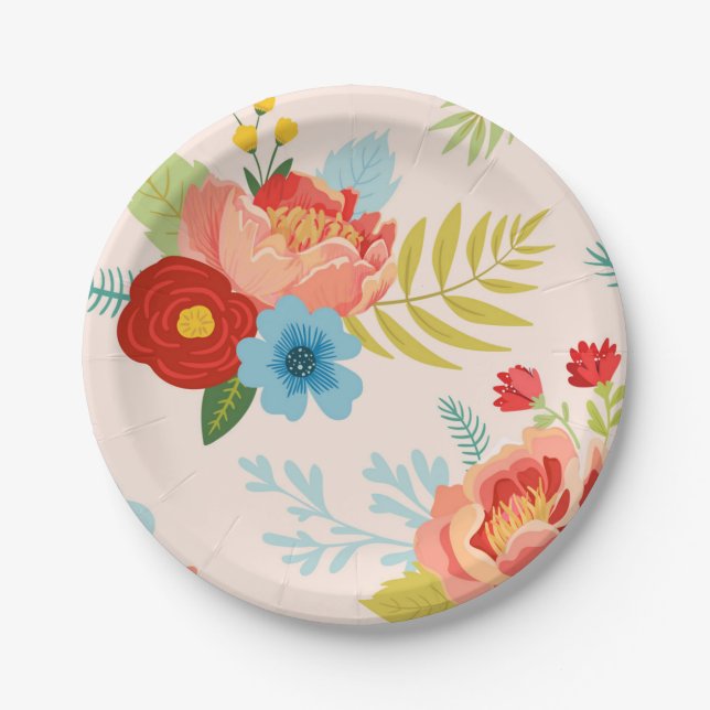Flower pattern paper plates (Front)