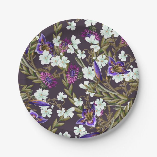 Flower pattern paper plates (Front)
