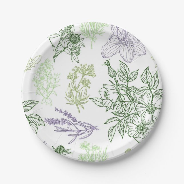Flower pattern paper plates (Front)