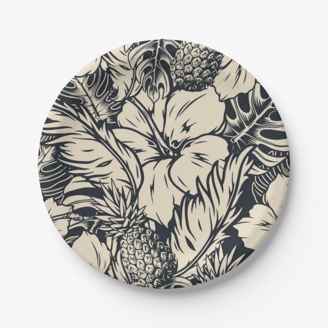 Flower pattern paper plates (Front)