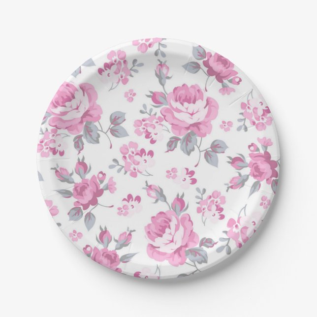 Flower pattern paper plates (Front)