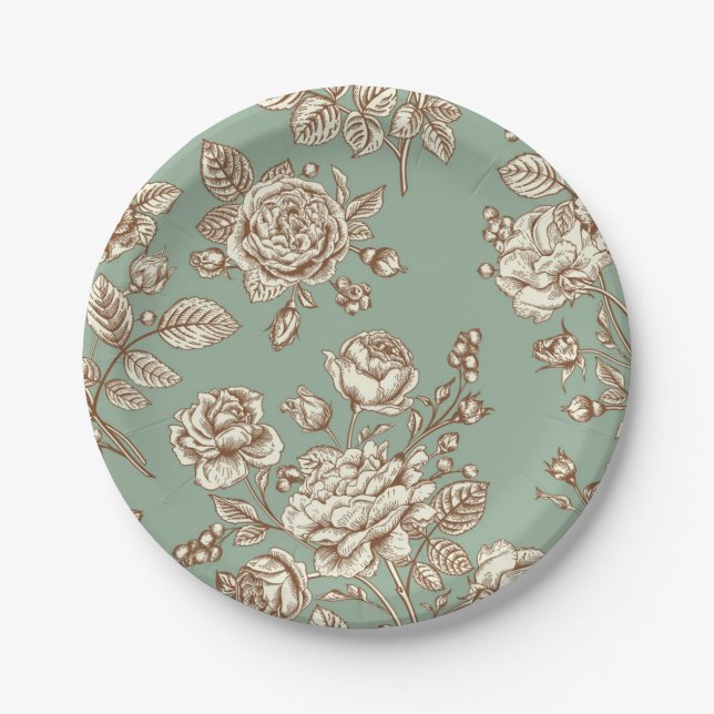 Flower pattern paper plates (Front)