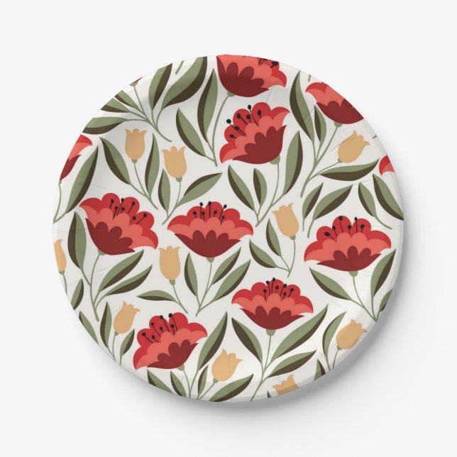 Flower pattern paper plates (Front)