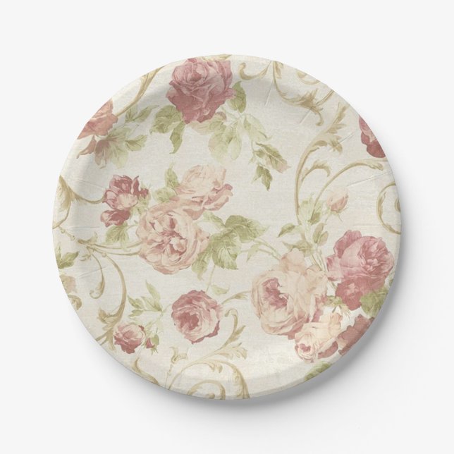 Flower pattern paper plates (Front)