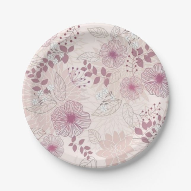 Flower pattern paper plates (Front)