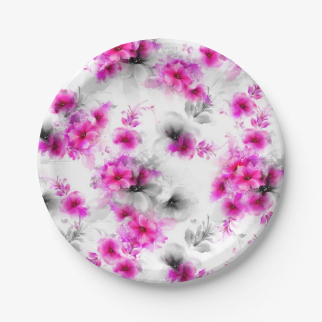 Flower pattern paper plates (Front)