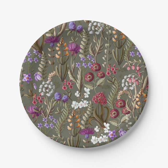 Flower pattern paper plates (Front)
