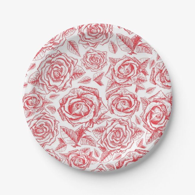 Flower pattern paper plates (Front)