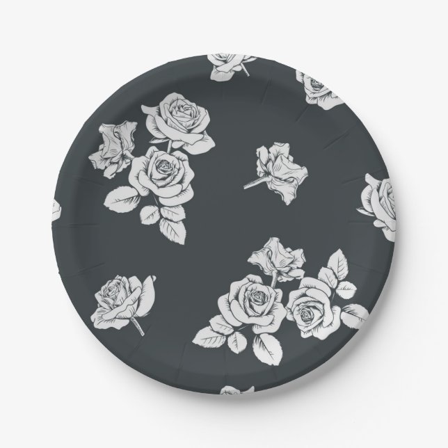 Flower pattern paper plates (Front)