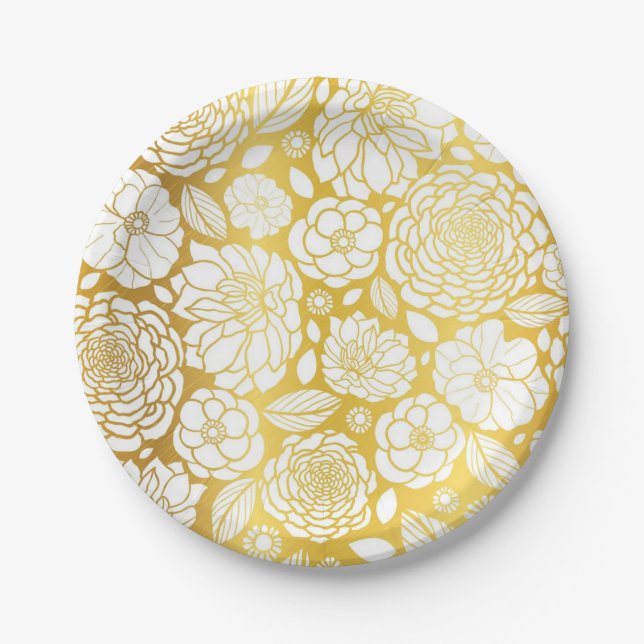 Flower pattern paper plates (Front)