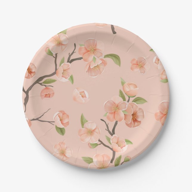 Flower pattern paper plates (Front)