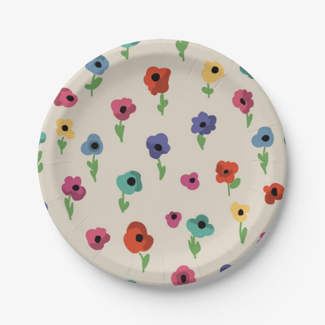 Flower pattern paper plates (Front)