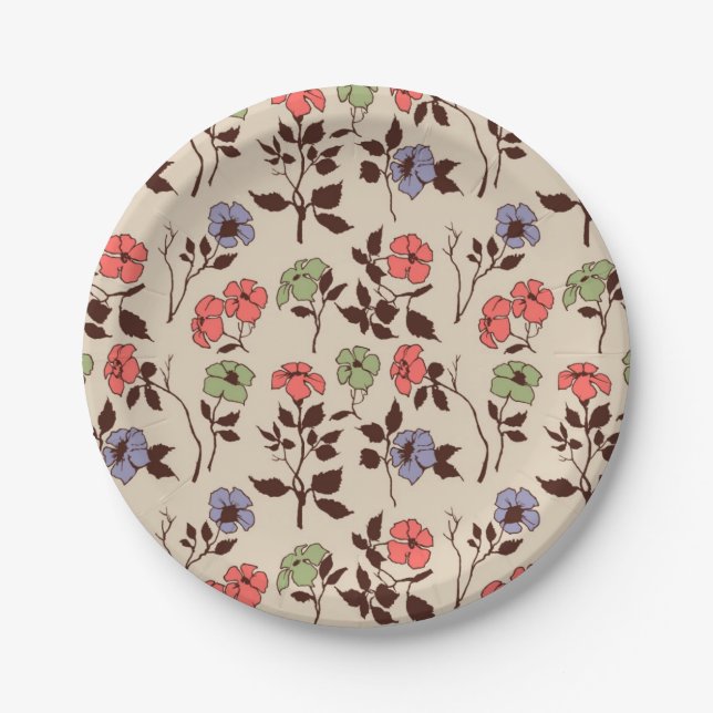 Flower pattern paper plates (Front)