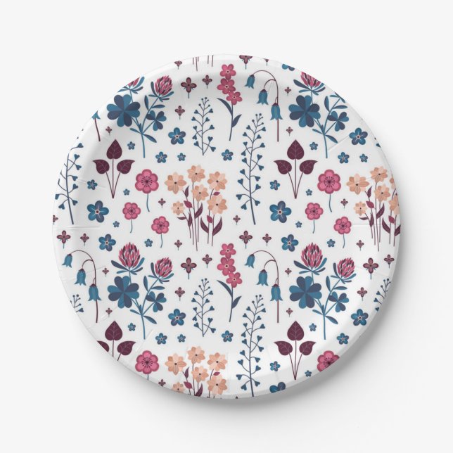 Flower pattern paper plates (Front)