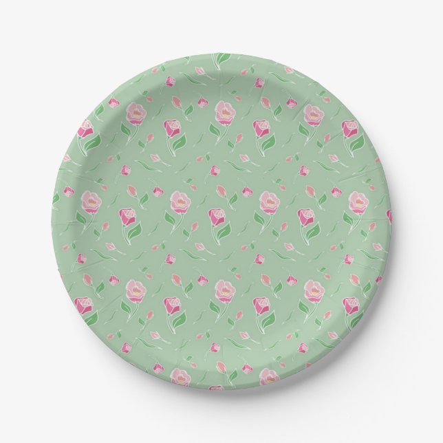 Flower pattern paper plates (Front)