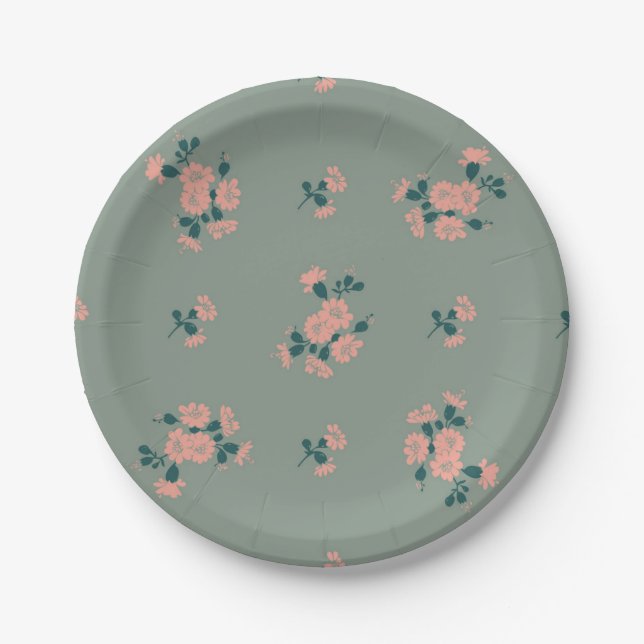 Flower pattern paper plates (Front)