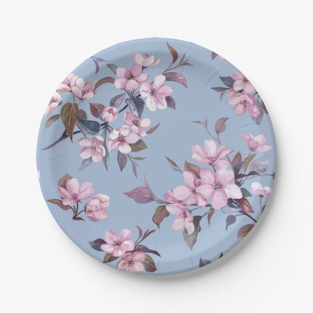 Flower pattern paper plates (Front)