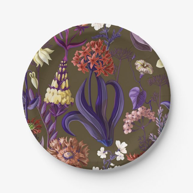 Flower pattern paper plates (Front)