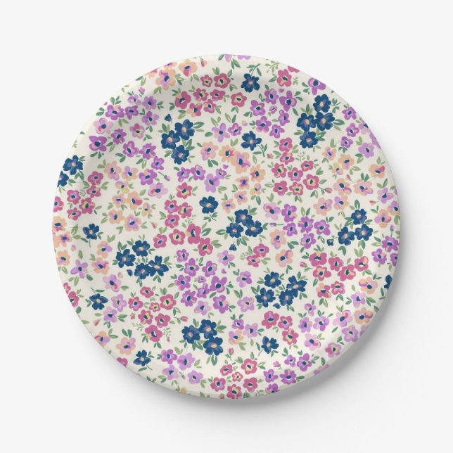 Flower pattern paper plates (Front)