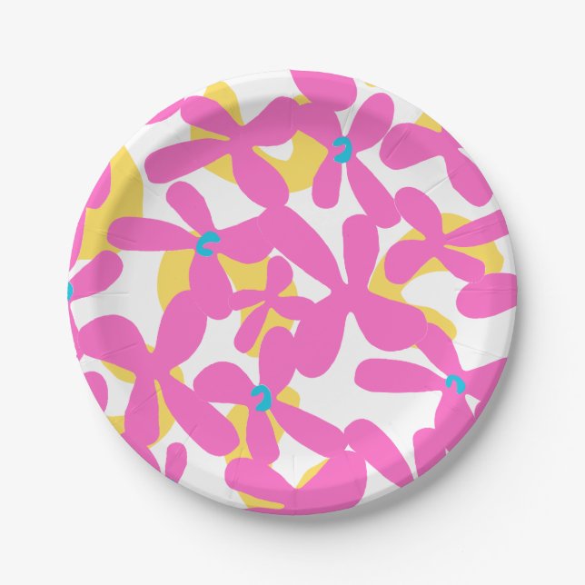 Flower pattern paper plates (Front)
