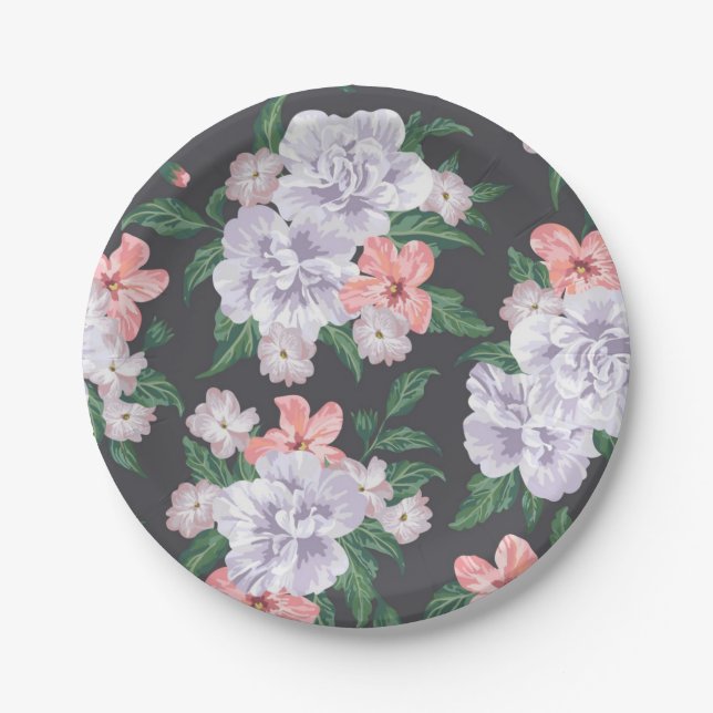 Flower pattern paper plates (Front)