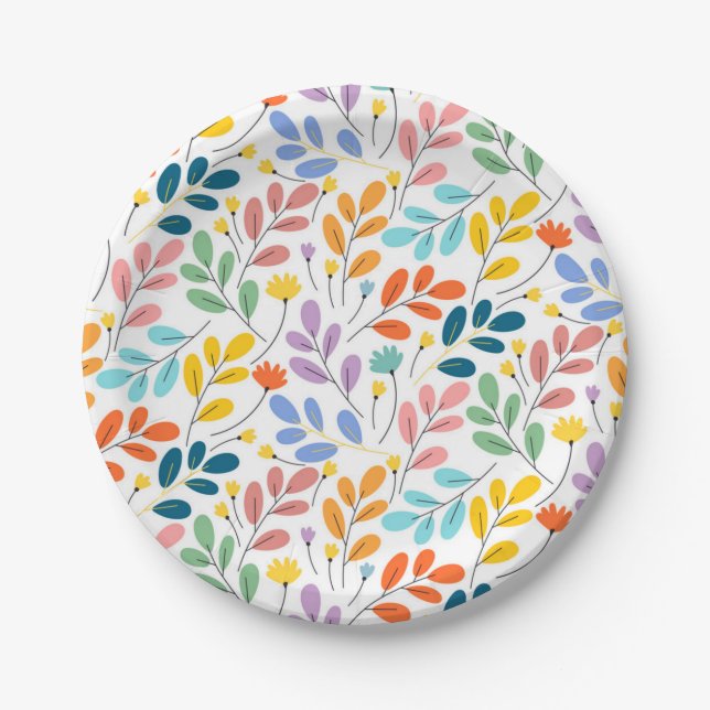 Flower pattern paper plates (Front)