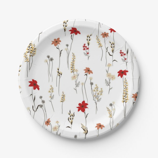 Flower pattern paper plates (Front)
