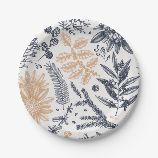 Flower pattern paper plates (Front)