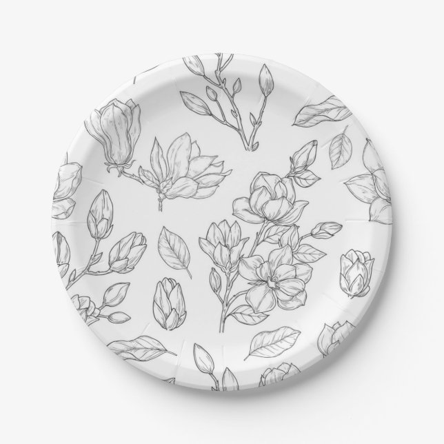 Flower pattern paper plates (Front)