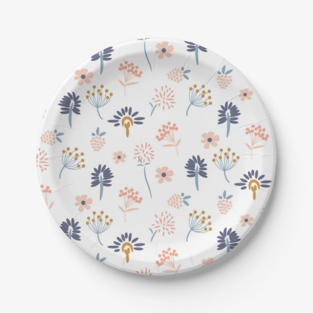 Flower pattern paper plates (Front)