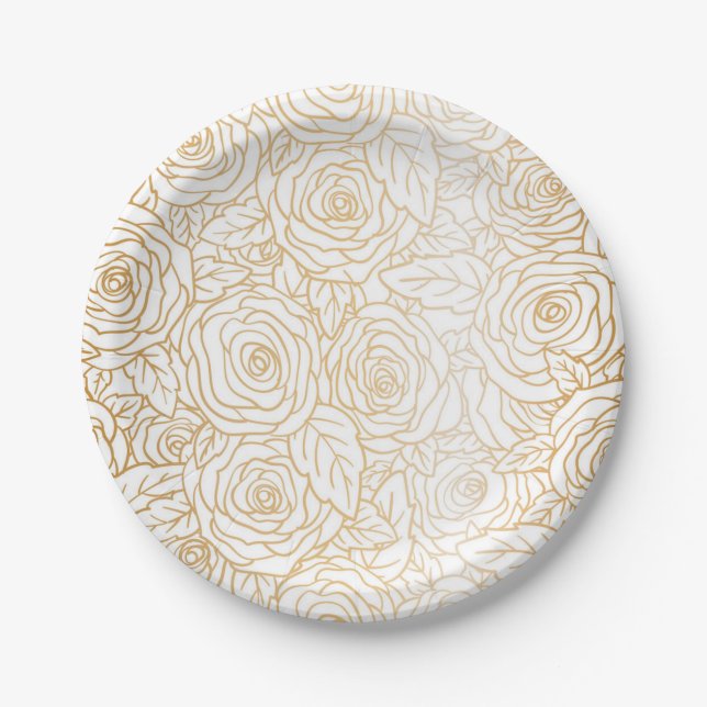 Flower pattern paper plates (Front)