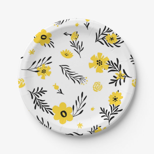 Flower pattern paper plates (Front)