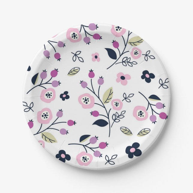Flower pattern paper plates (Front)