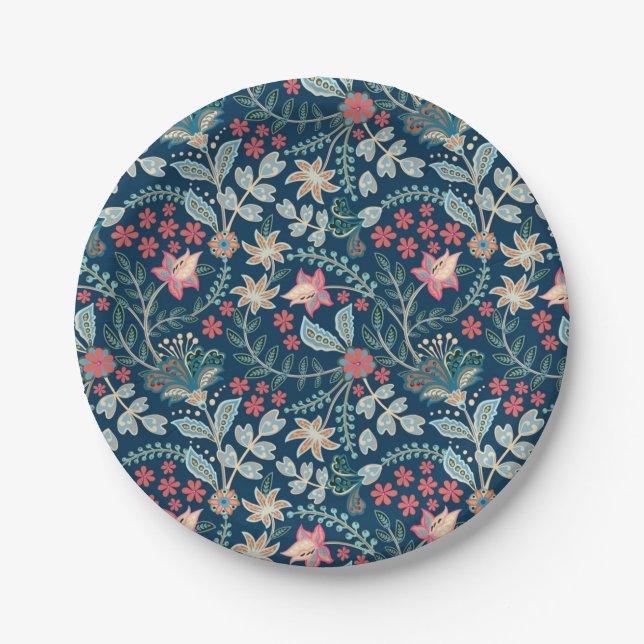 Flower pattern paper plates (Front)