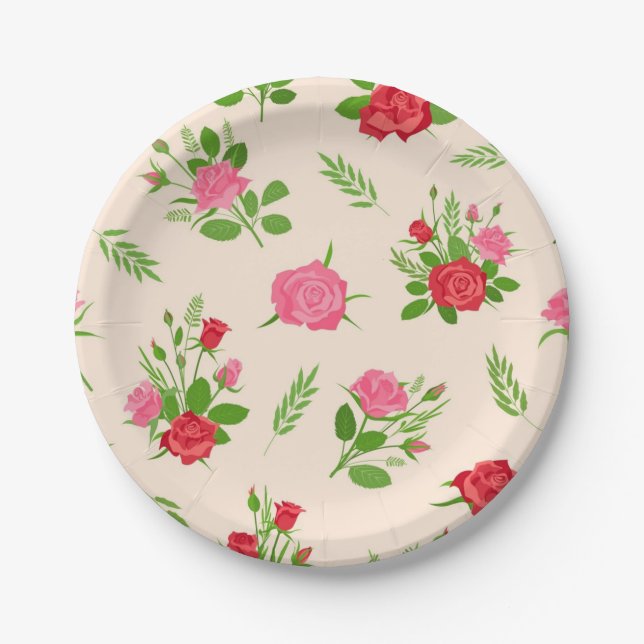 Flower pattern paper plates (Front)