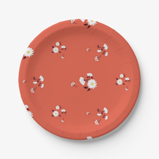 Flower pattern paper plates (Front)