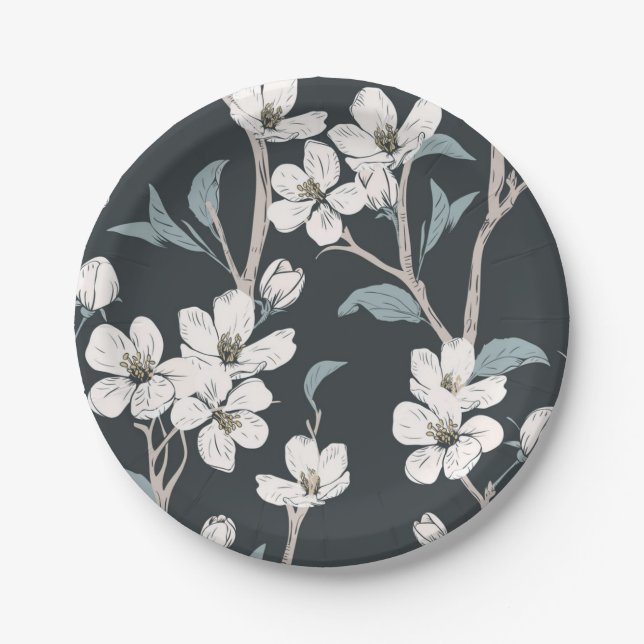 Flower pattern paper plates (Front)