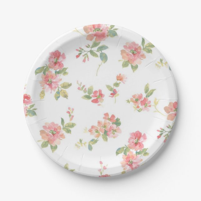 Flower pattern paper plates (Front)