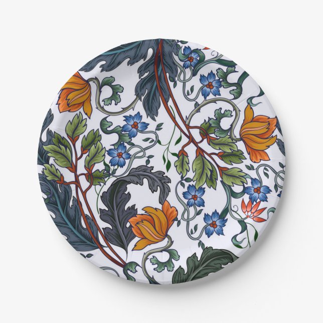 Flower pattern paper plates (Front)