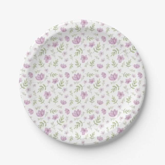 Flower pattern paper plates (Front)