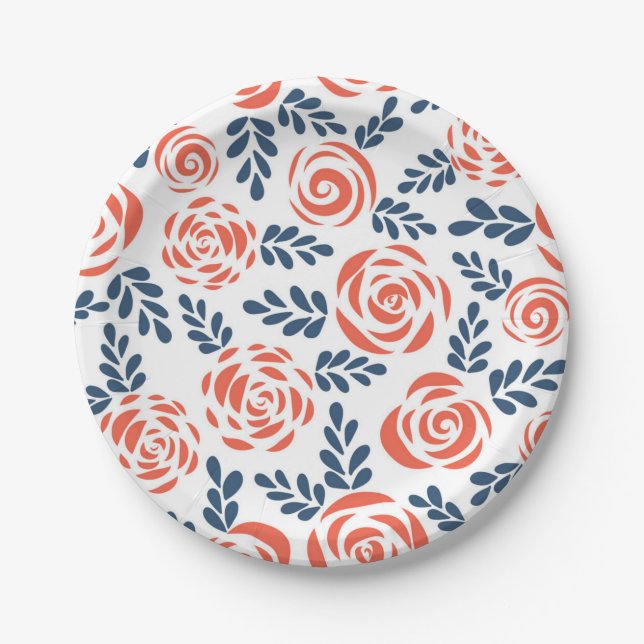 Flower pattern paper plates (Front)